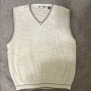 Men's Elegant Cream V-Neck Sweater Vest